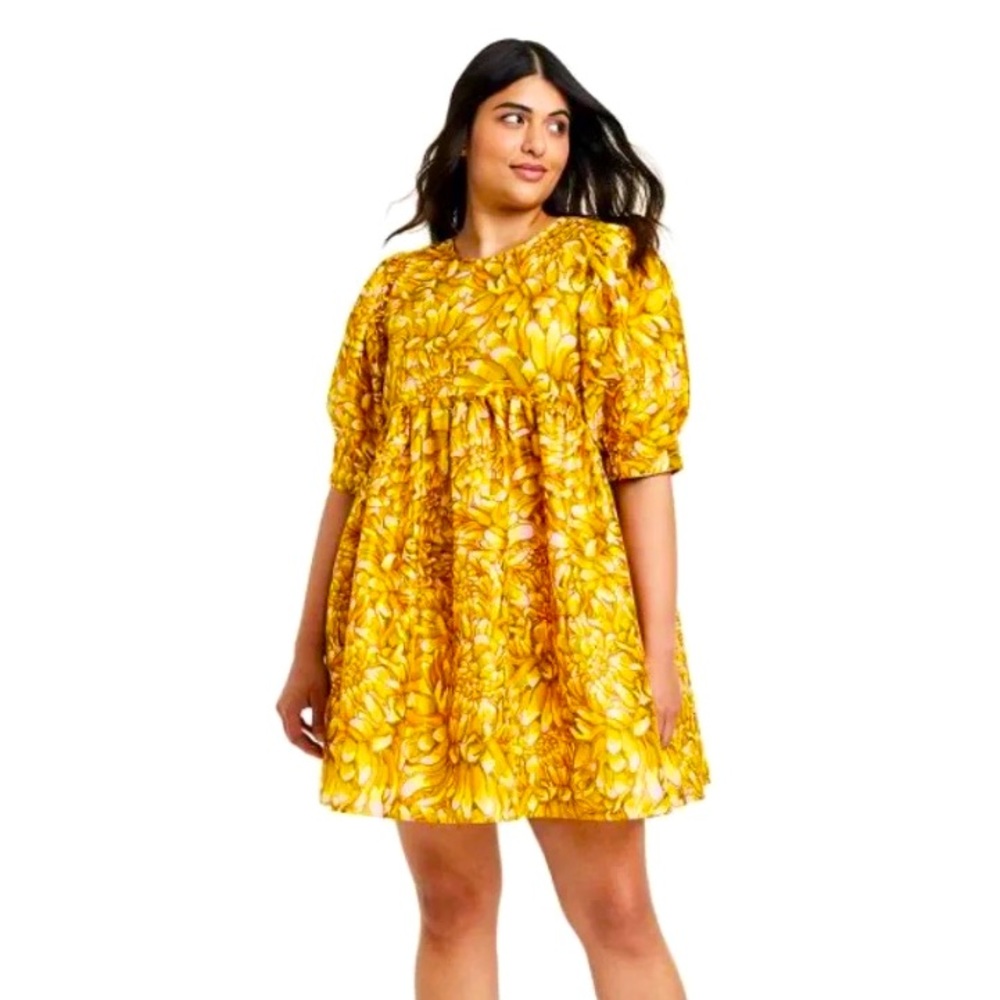 NWT Kika Vargas x Target Mum Floral Puff Sleeve mini babydoll dress